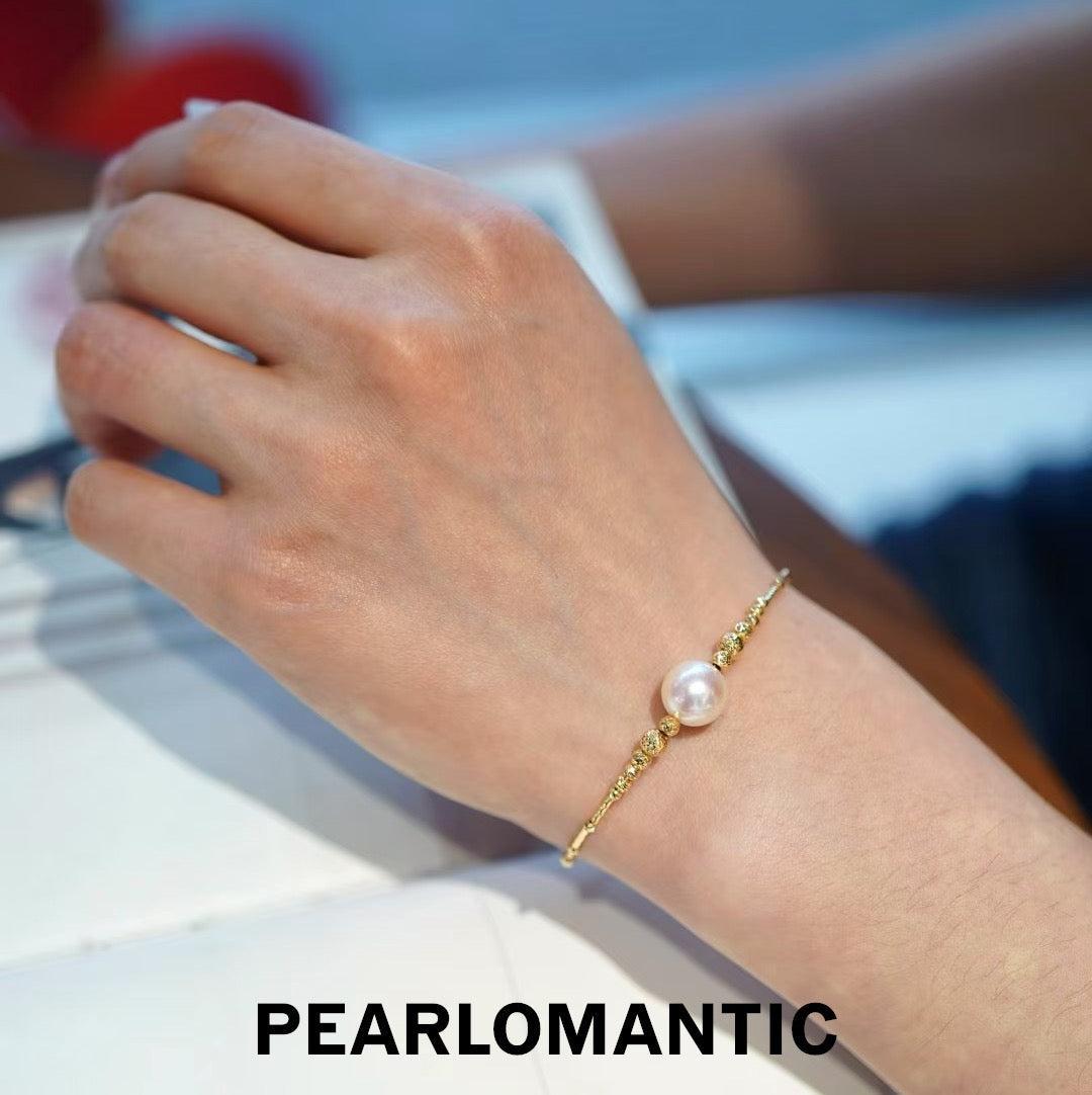[Fine Jewelry] 18k Gold & Akoya 9.5-10mm Excellent Luster Bracelets 16+3cm