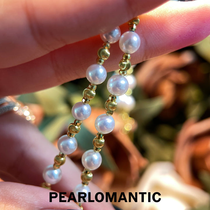 [Designer's Choice] Freshwater Pearl White 5-5.5mm Spaced Necklaces Adjustable