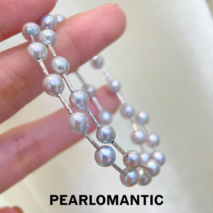 [Fine Jewelry] Frost Glow Akoya Madama Color Baroque Pearl Bracelet 18K White Gold