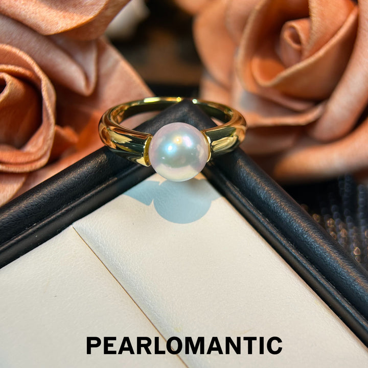 [Designer's Choice] Akoya Pearl The Hovering Moon S925 Silver Ring Size US 7.5