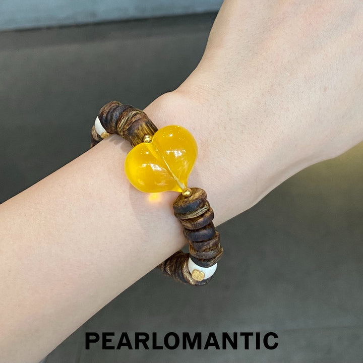 [Group-Buying Hand-carved Amber Heart & Ancient Forest Serenity Bracelet