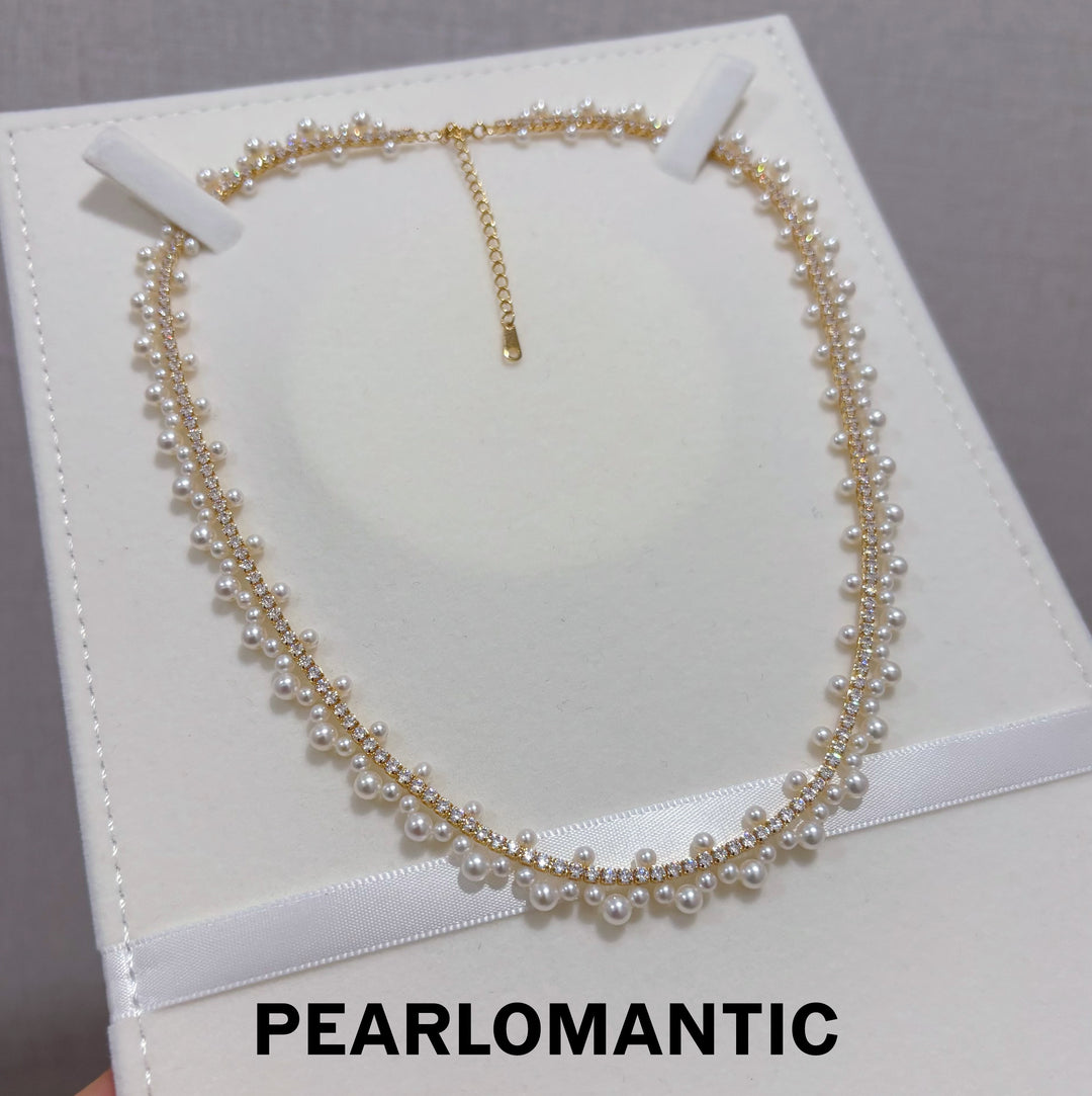 [Designer’s Choice] Woven Pearl 5A Freshwater Pearl S925 Gold-Plated Necklace 40+5cm