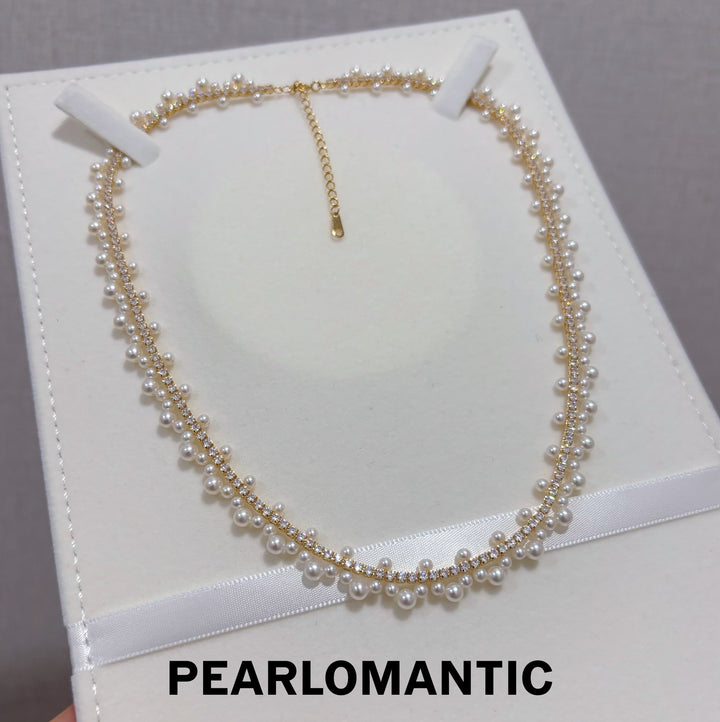 [Designer’s Choice] Woven Pearl 5A Freshwater Pearl S925 Gold-Plated Necklace 40+5cm