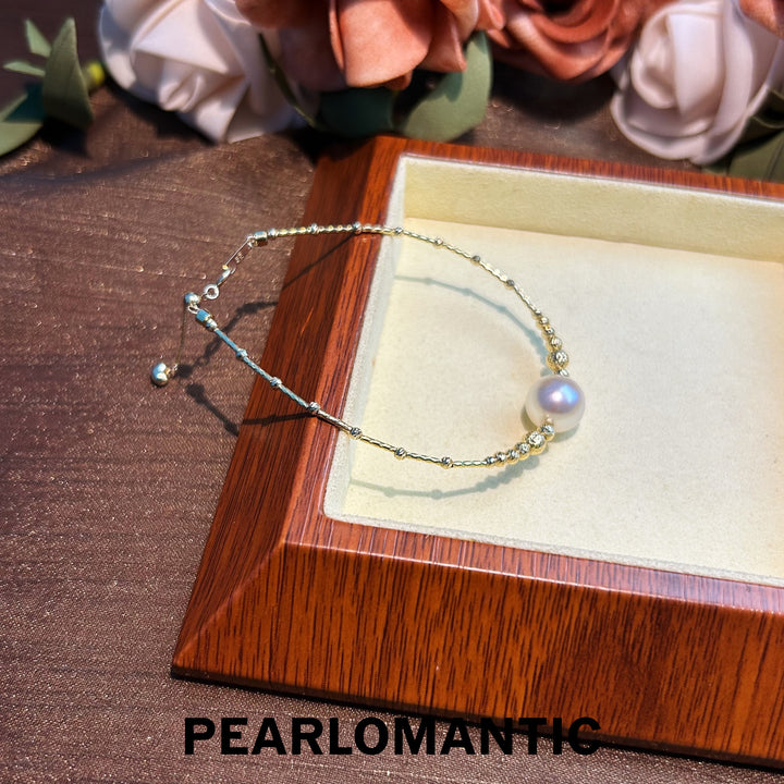 [Fine Jewelry] 18k Gold & Akoya 9.5-10mm Excellent Luster Bracelets 16+3cm