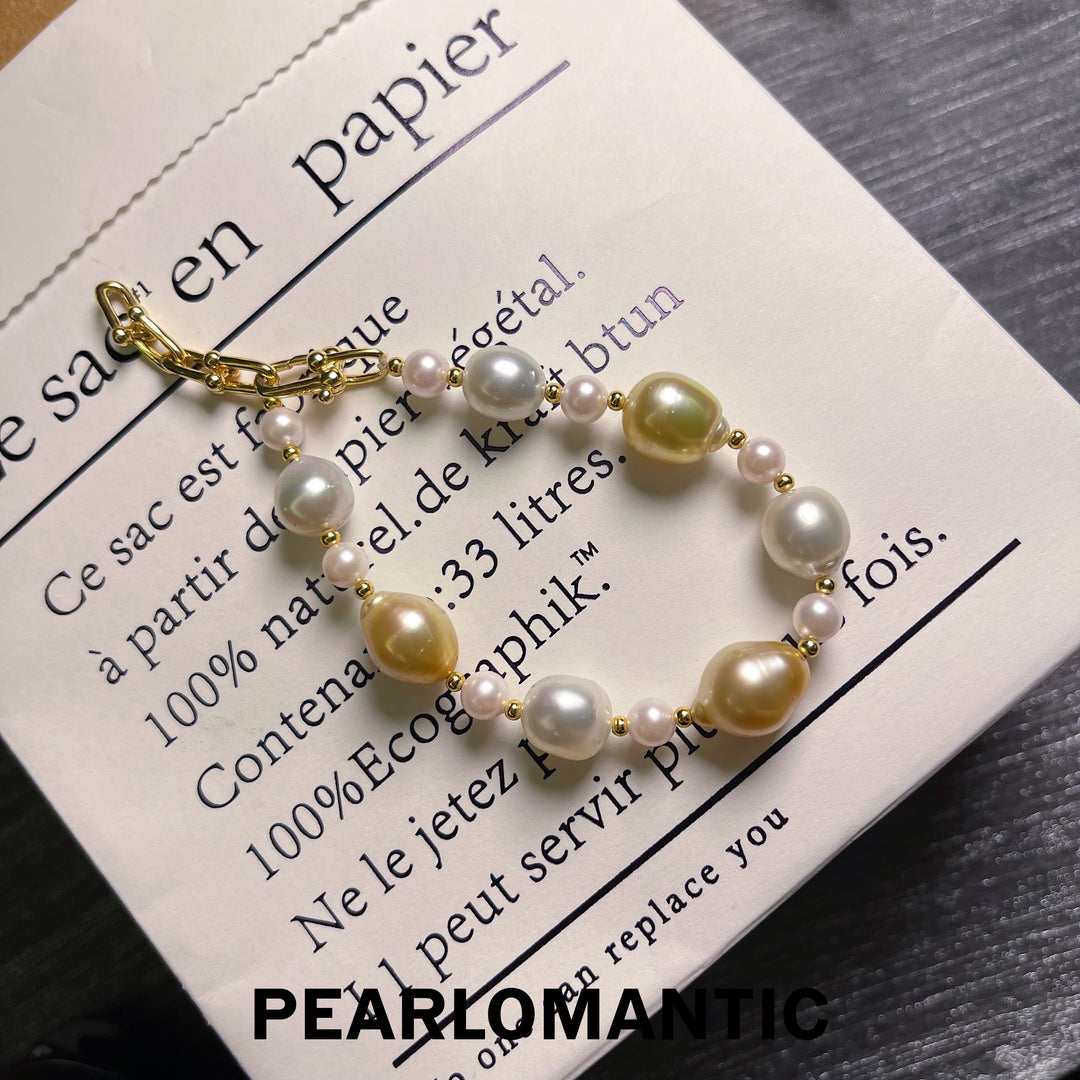 [Fine Jewelry] Akoya & South Sea Golden Pearl & Australian White Baroque Pearl Bracelets