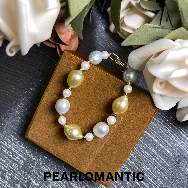 [Fine Jewelry] Akoya & South Sea Golden Pearl & Australian White Baroque Pearl Bracelets