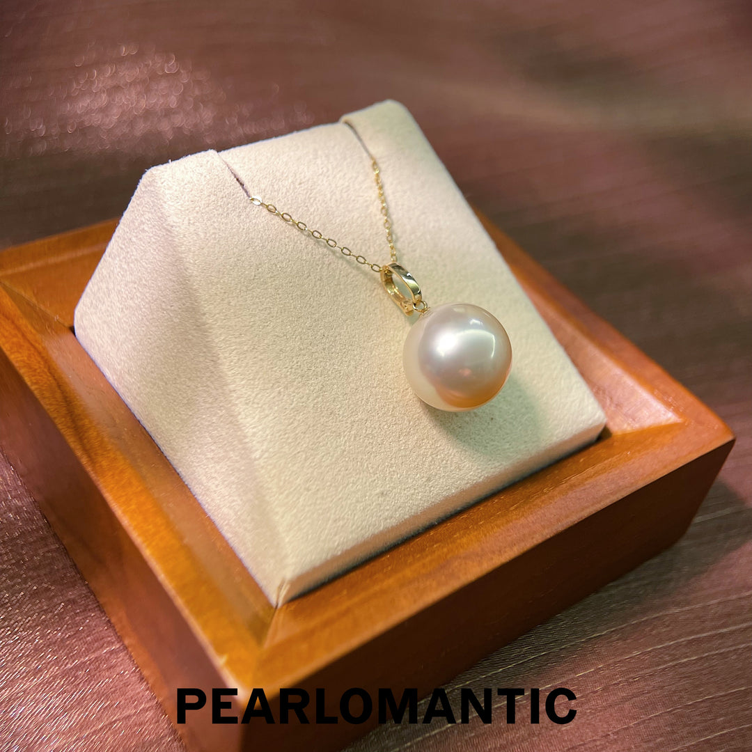 [Fine Jewelry] 18k Gold Australian Dusty Rose Pearl 5A 13-14mm All-Purpose Design Pendant