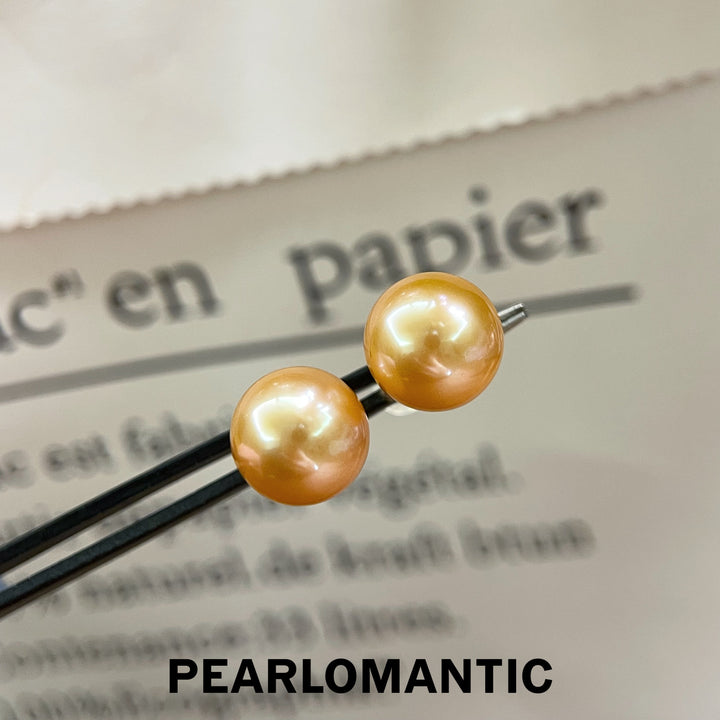 [Fine Jewelry] Freshwater Edison Pearl 11-12mm Rare Natural Color Classic Earring Studs w/ 18k Gold