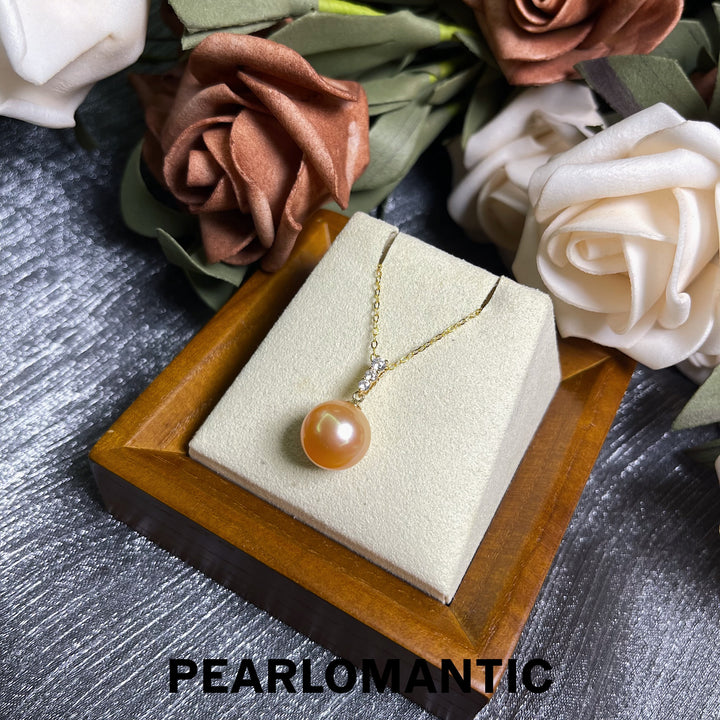 [Fine Jewelry] Freshwater Edison Pearl 11-12mm Rare Natural Color Zircon Pendants w/ 18k Gold