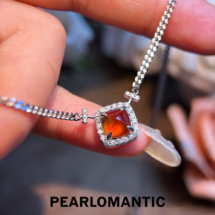 [Designer's Choice] Fiery Garnet Cuban Link Radiance S925 Adjustable Necklace