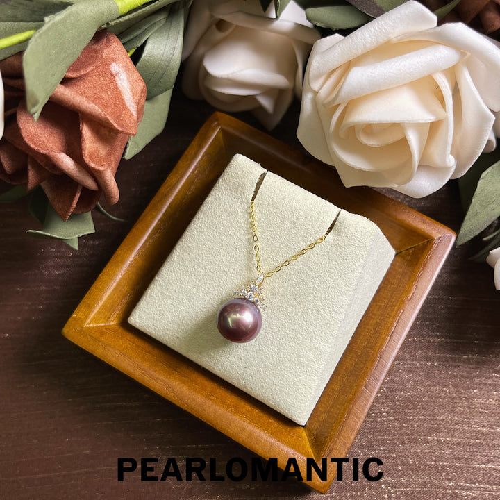 [Fine Jewelry] Freshwater Pearl 11-12mm Purple Color Snow Queen Design Pendants w/ S925 Chain