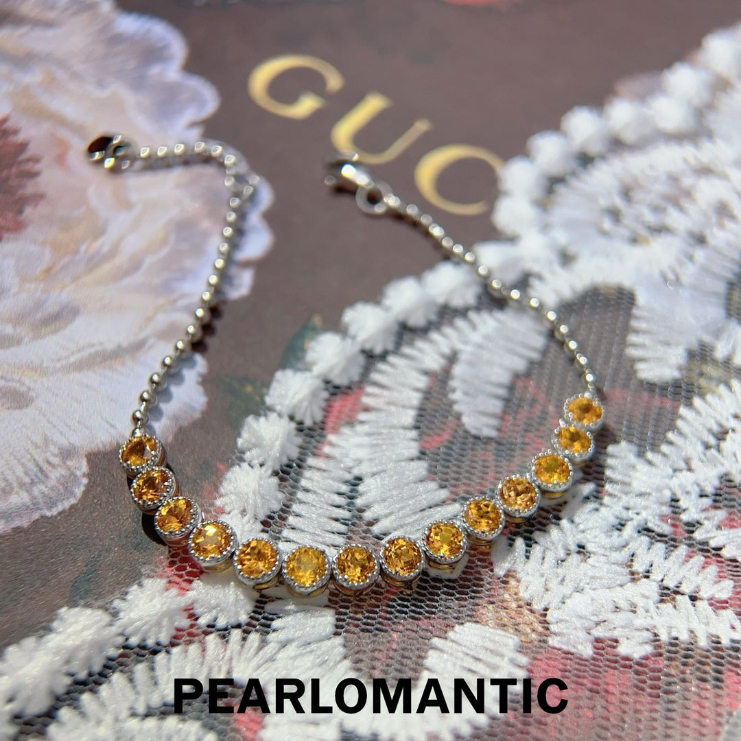 [Designer’s Choice] Orange Spark Natural Fanta Garnet Line Bracelet 3.6ct