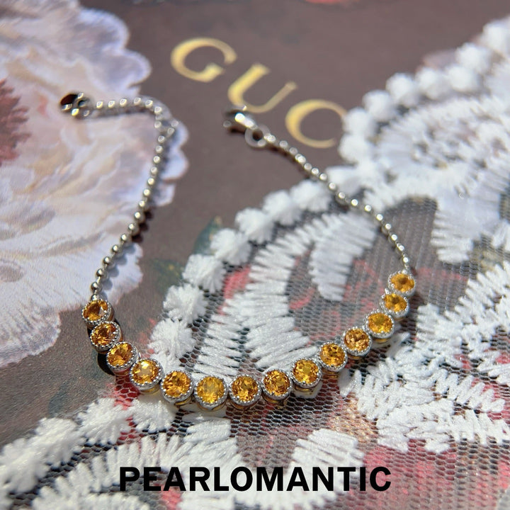 [Designer’s Choice] Orange Spark Natural Fanta Garnet Line Bracelet 3.6ct