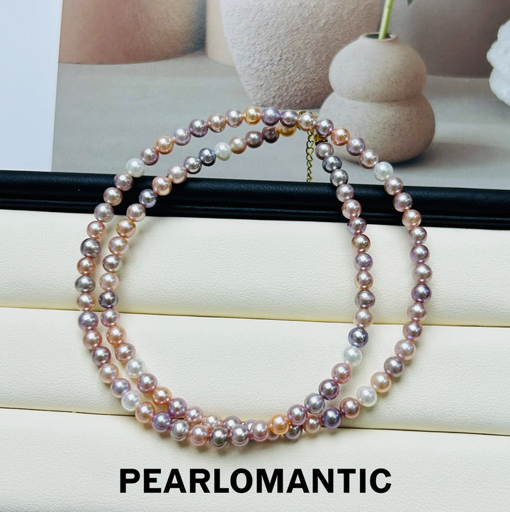 [Group-Buying] Freshwater Pearl Candy Color Nucleus-Free Necklace w/ 18k Gold