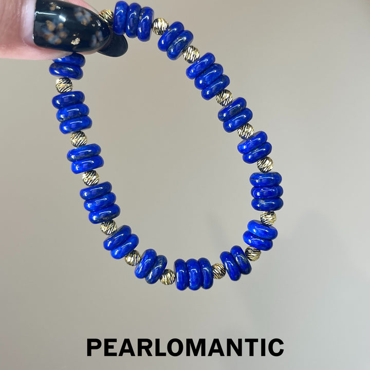 [Designer’s Choice] Midnight Orbit Old-Mine Lapis Lazuli Beaded Bracelet