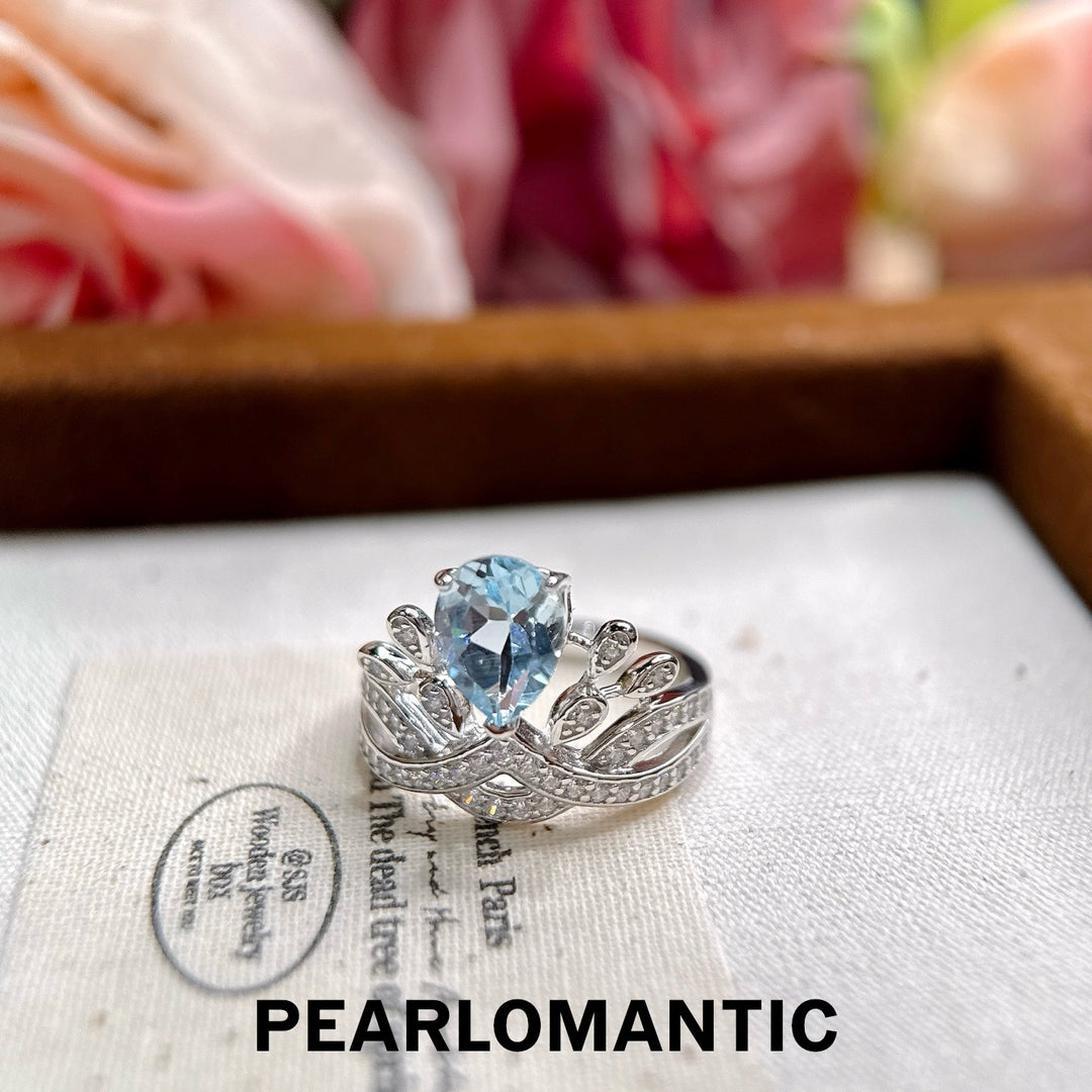 [Designer’s Choice] Ice Crown Swiss Blue Topaz Crown Ring 2ct S925