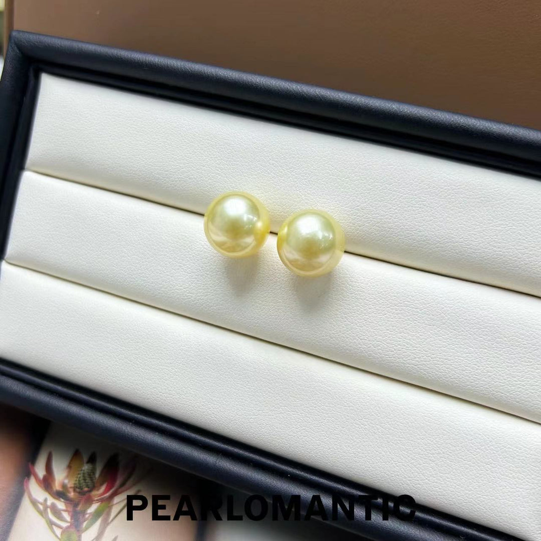 [Fine Jewelry] South Sea Golden 13mm Pearl Classic Earring Studs w/ 18k Gold