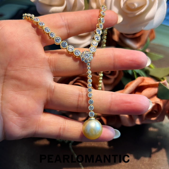 [Mid-Year Sale] Sunlight Grace – S925 Silver & South Sea Pearl Y-Necklace