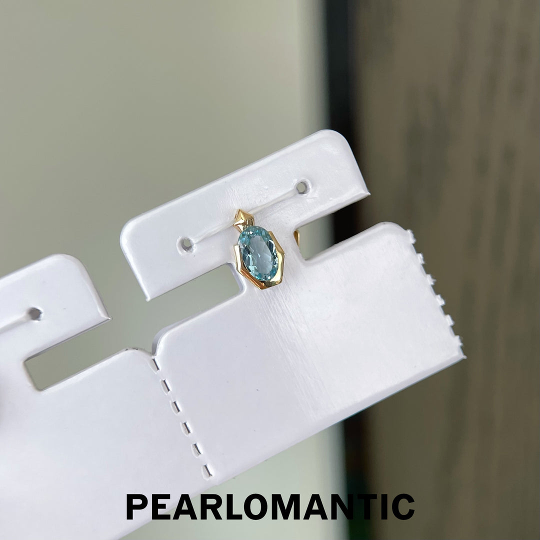 [Designer's Choice] Aquamarine 0.9ct Mini-Bottle Design Pendant w/ 18k Gold