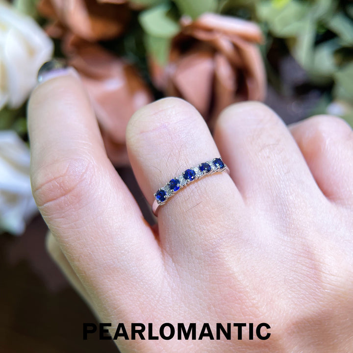 [Fine Jewelry] Sapphire & Diamonds & 18k White Gold Eternity Rings