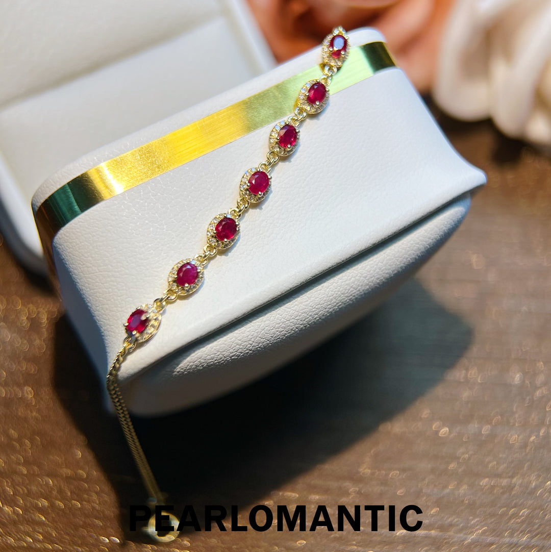 [Fine Jewelry] 18k Gold & Ruby & Diamonds Crimson Blaze Gold Bracelets
