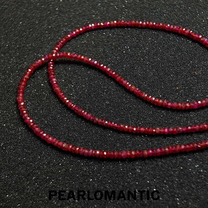 [Fine Jewelry] Pigeon Blood Ruby Bead Cut 18k Tail Chain Necklace Length 40+5 cm