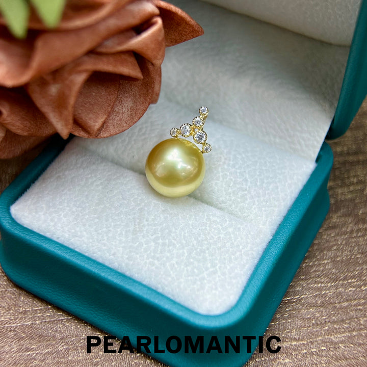 [Fine Jewelry] 18k Gold South Sea Golden Pearl 11.5-12.5mm Tri-Style Pendants w/ Chain