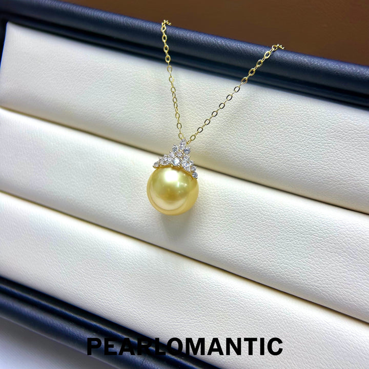 [Fine Jewelry] 18k Gold South Sea Golden Pearl Snow Queen Pendants w/ Adjustable Chain