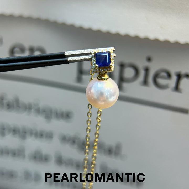 [Fine Jewelry] 18k Gold & Sapphire & Diamond & Akoya Pearl 8-8.5mm Pendants