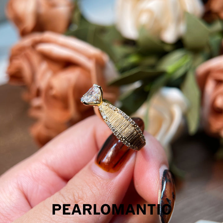 [Fine Jewelry] Buccellati-Style 18K Gold Ring with 1.03ct Radiant Lab Diamond US Size 7