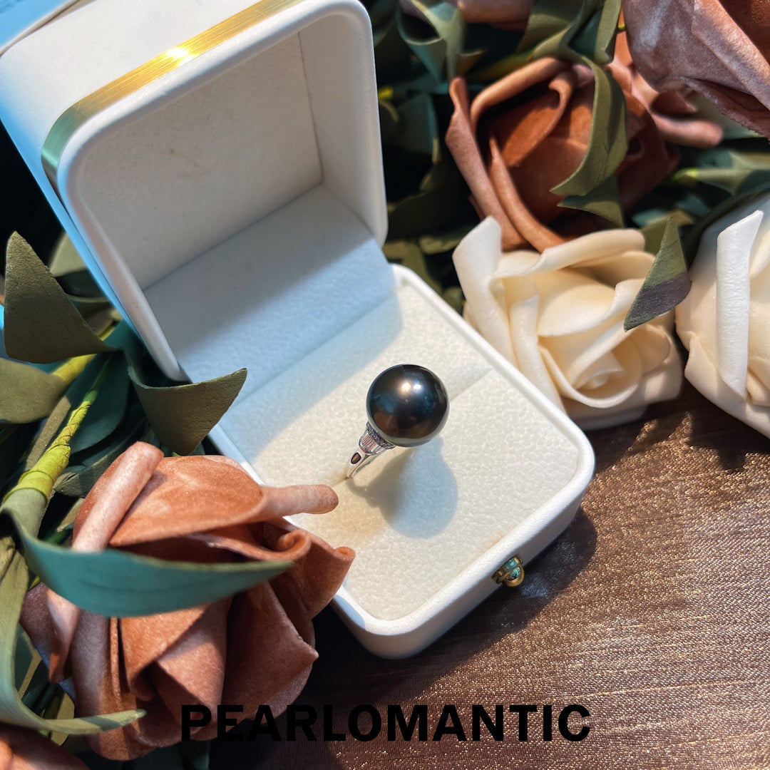 [Fine Jewelry] 18k Gold & Tahitian Black Pearl 13mm Big Size Rings