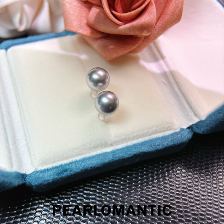 [Fine Jewelry] Tahitian Platinum Gray Pearl PT900 Stud Earrings