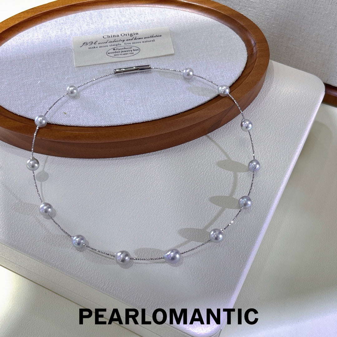 [Fine Jewelry] Akoya Madama 7-8mm Pearl Starlight Choker Necklace w/ S925 Silver