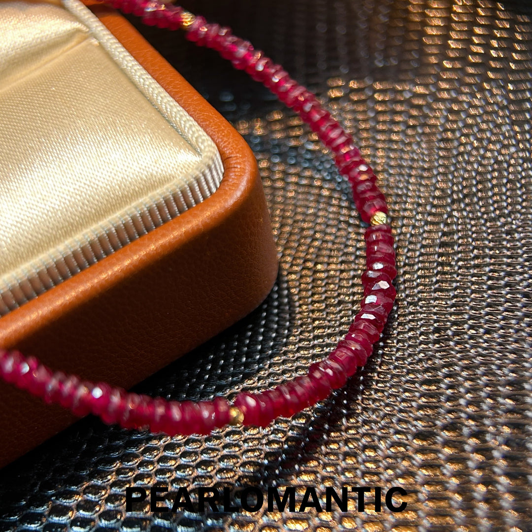 [Fine Jewelry] 18k Gold &amp; Ruby Crushed Garnet Adjustable Bracelets