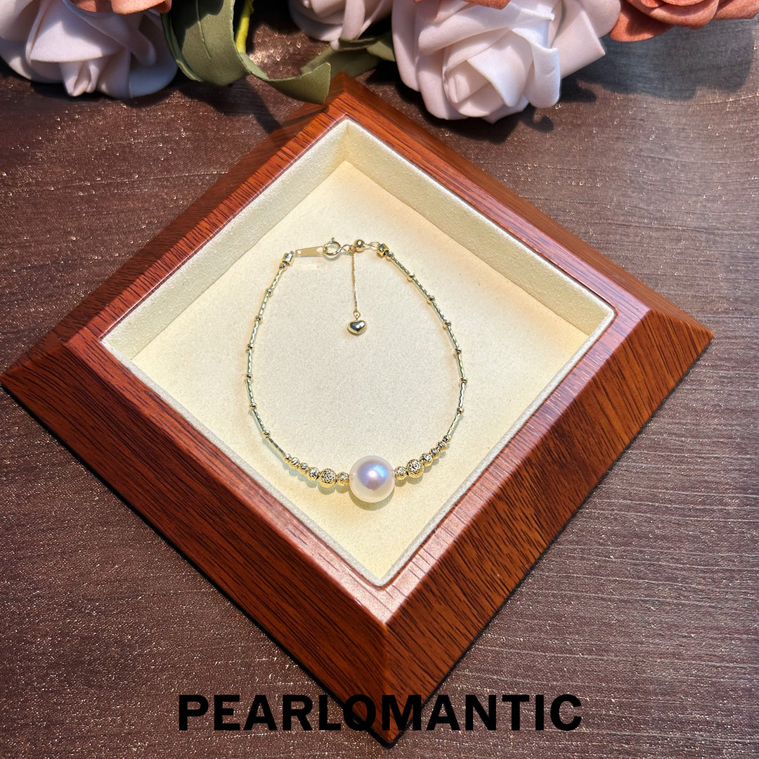 [Fine Jewelry] 18k Gold & Akoya 9.5-10mm Excellent Luster Bracelets 16+3cm
