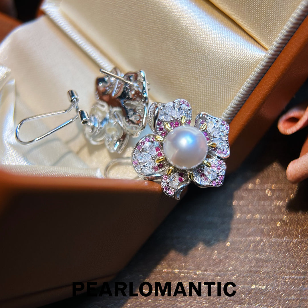 [Designer's Chioce] Australian White Pearl Luminous Gem Glow S925 Silver Earrings