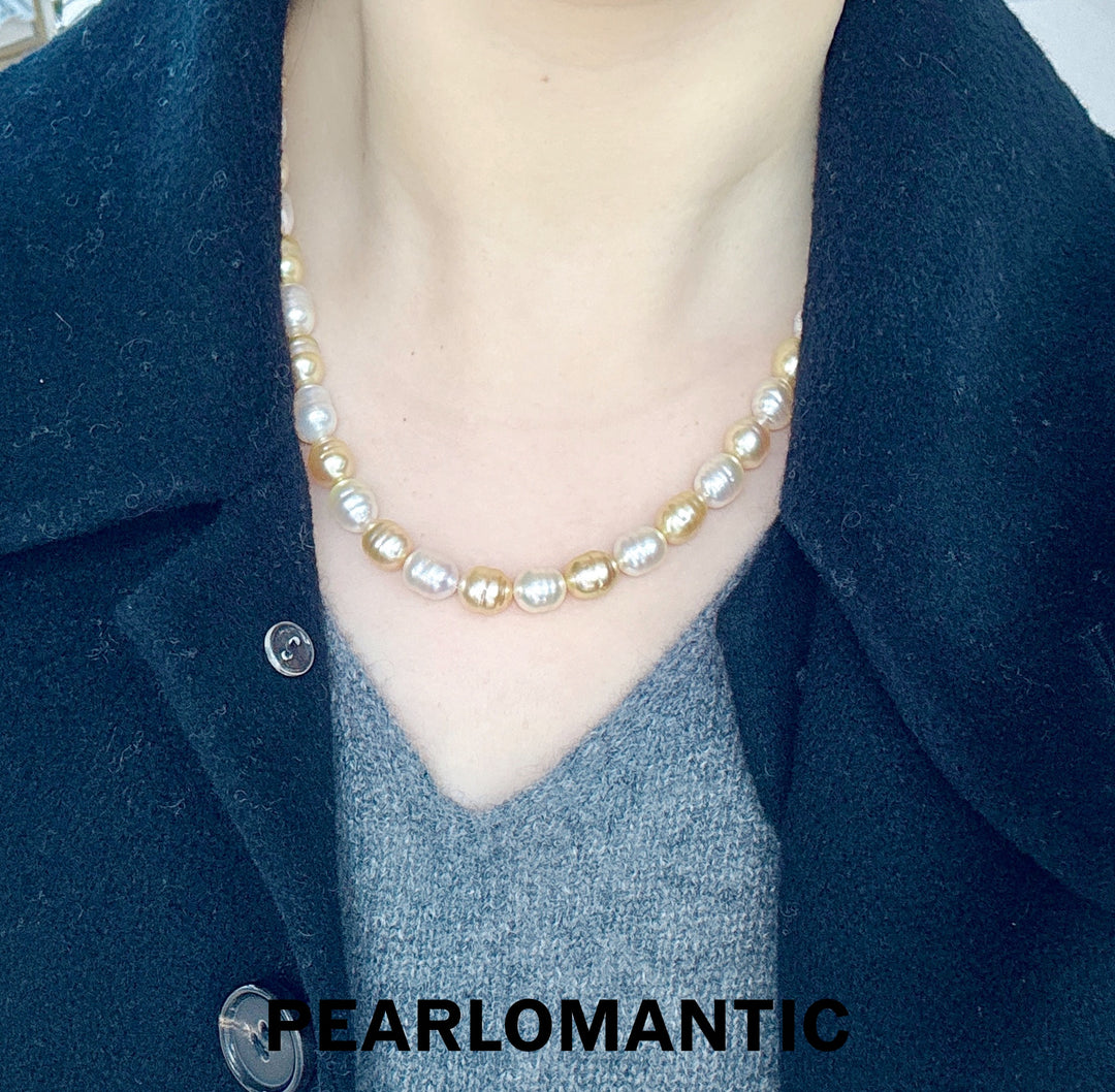 [Designer's Choice] South Sea Golden & Australian White Pearl Twirl & Glow Necklace