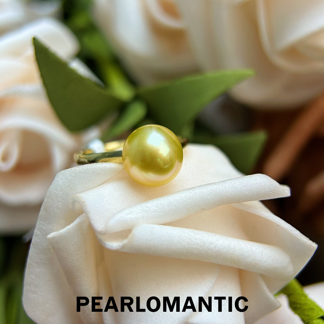 [Fine Jewelry] 18k Gold Philippines Golden Pearl 9-10mm Essential Ring All Size Available