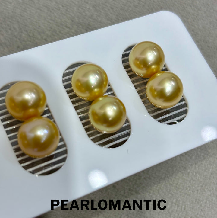 [Fine Jewelry] 18k Gold Philippines Golden Pearl 9-10mm Classic Earring Studs