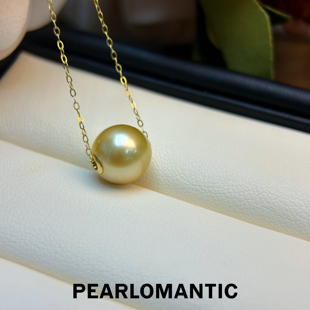 [Fine Jewelry] South Sea Golden Pearl 10-11mm Single Pendant w/ S925 Adjustable Chain