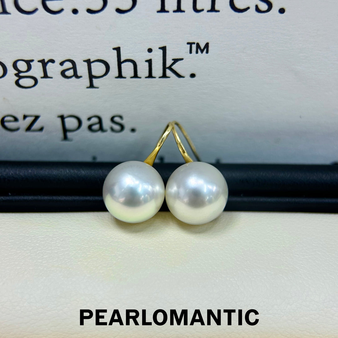 [Fine Jewelry] Australian White Pearl 9.5-10mm High-Heel Design Earrings w/ 18k Gold