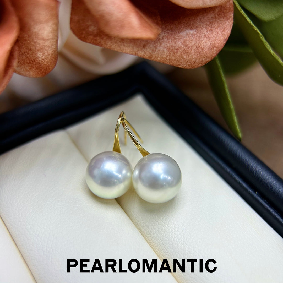 [Fine Jewelry] Australian White Pearl 9.5-10mm High-Heel Design Earrings w/ 18k Gold