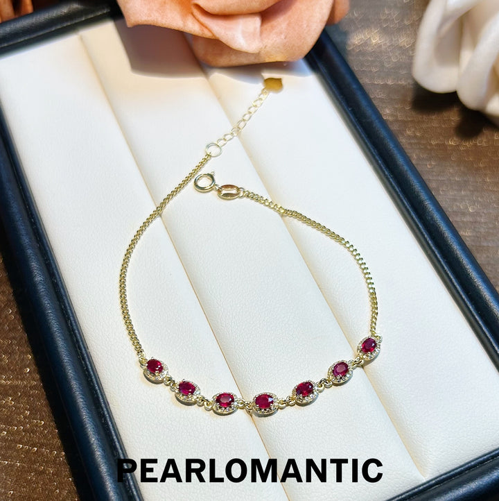 [Fine Jewelry] 18k Gold & Ruby & Diamonds Crimson Blaze Gold Bracelets