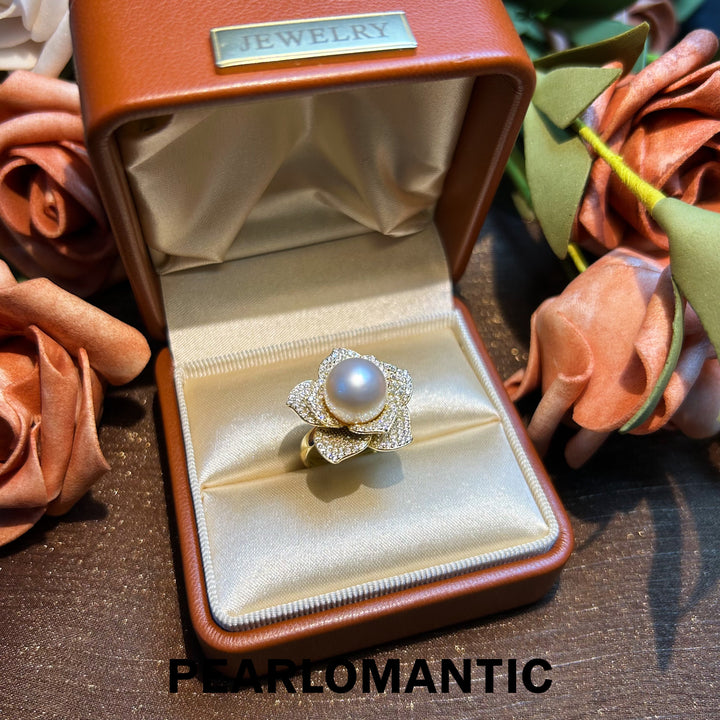 [Designer's Choice] Australian Dusty Rose Pearl Luminous Petal Adjustable Silver Ring