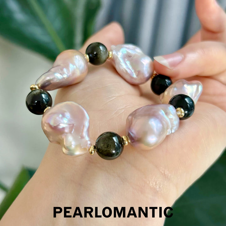 [Elección del diseñador] Pulseras con Perlas Barrocas de Agua Dulce "Galaxia Líquida"