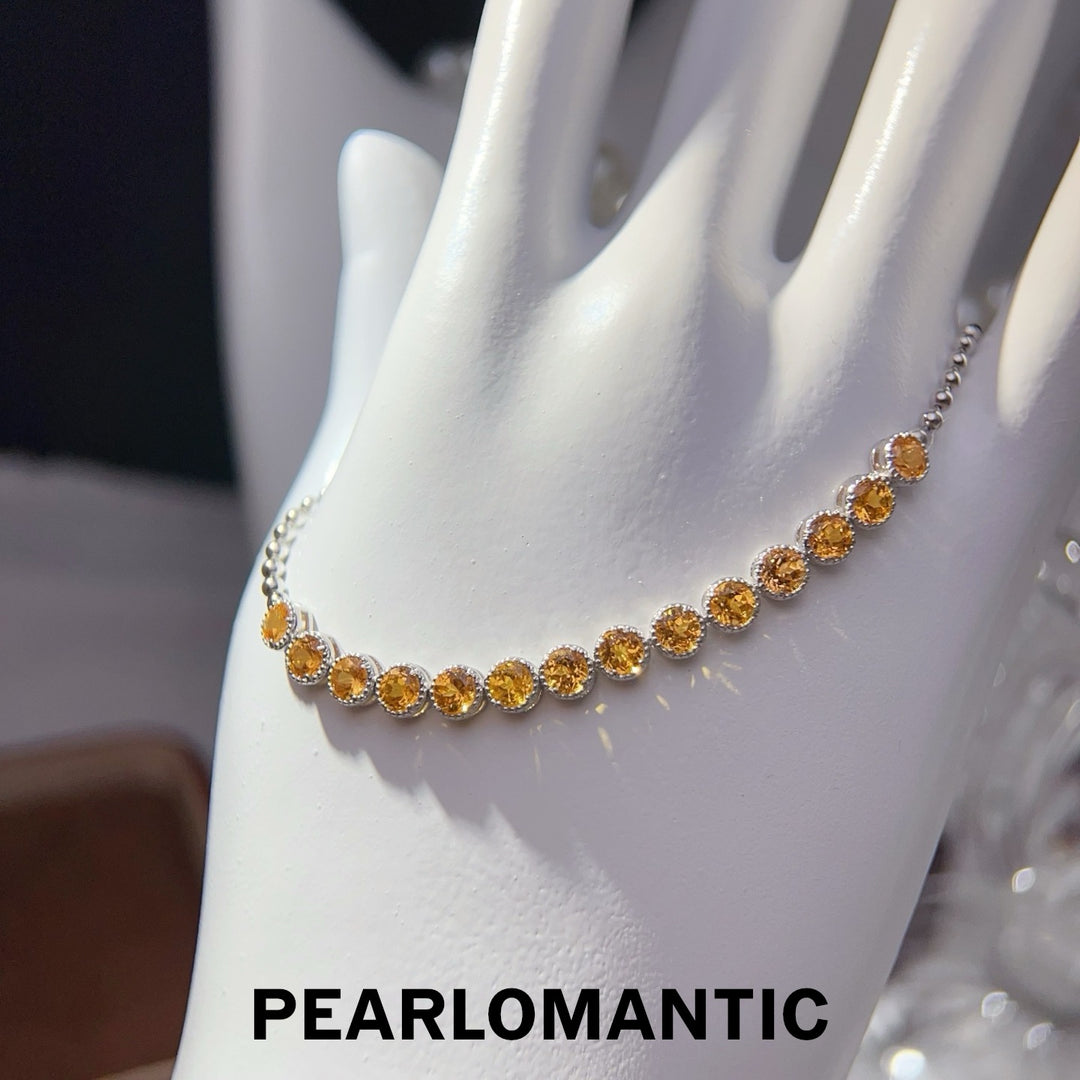 [Designer’s Choice] Orange Spark Natural Fanta Garnet Line Bracelet 3.6ct