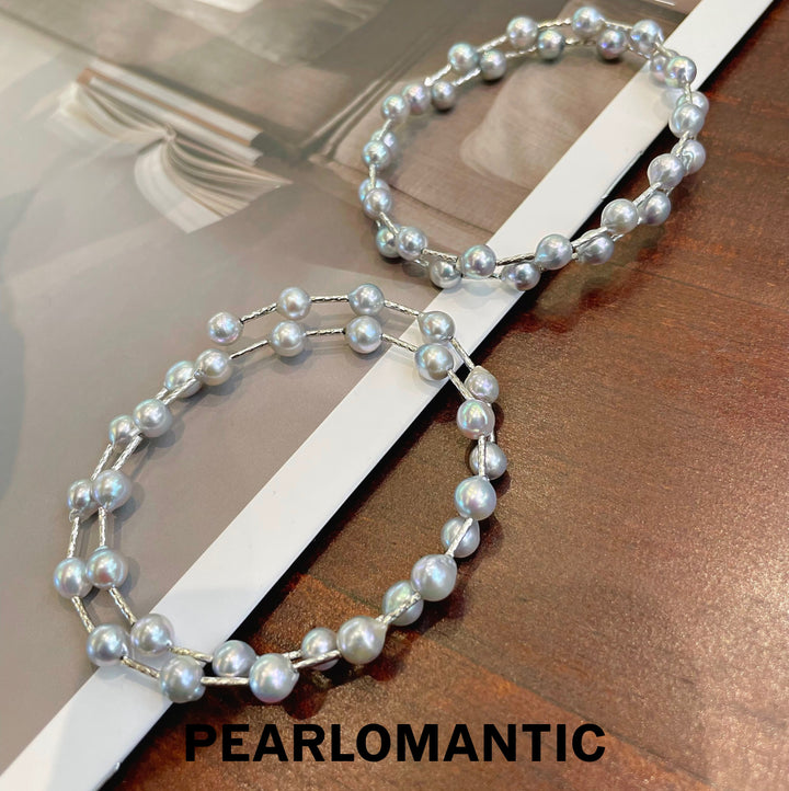 [Fine Jewelry] Frost Glow Akoya Madama Color Baroque Pearl Bracelet 18K White Gold