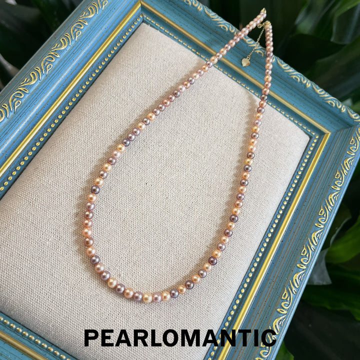 [Designer's Choice] Freshwater Pearl 4-5mm Candy Color Necklace w/ 18k Gold