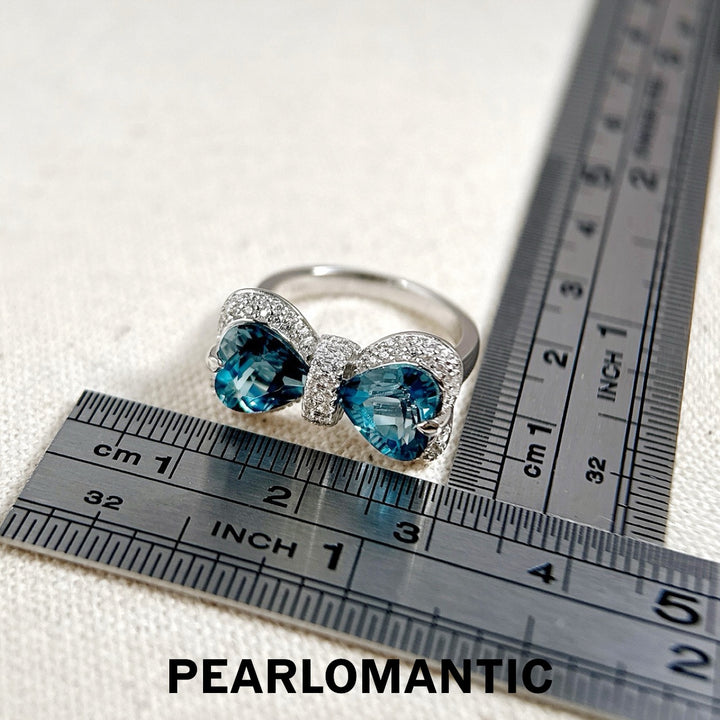 [Designer’s Choice] Blue Ribbon Natural London Blue Topaz Statement Ring in S925 Silver