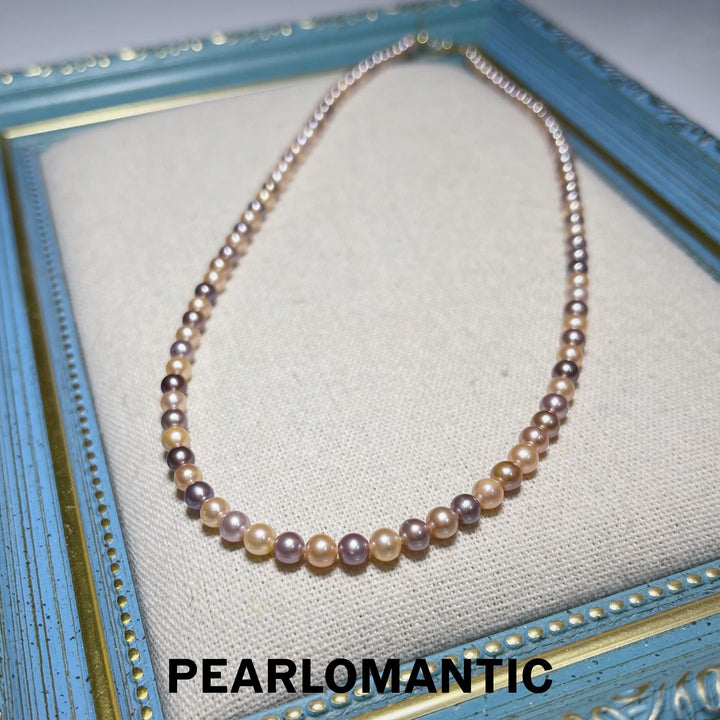 [Designer's Choice] Freshwater Pearl 4-5mm Candy Color Necklace w/ 18k Gold